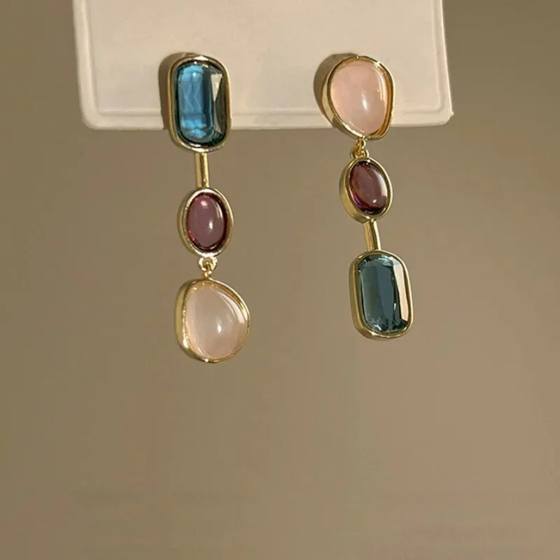 Asymmetric Colorful Resin Earrings 2 Asymmetric Colorful Resin Earrings - Image 2