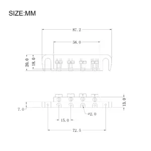 Chrome Bass Guitar Tailpiece 87.2mm x 20mm 9 Sca101027ae5e49c0bd1849aac02ea820r