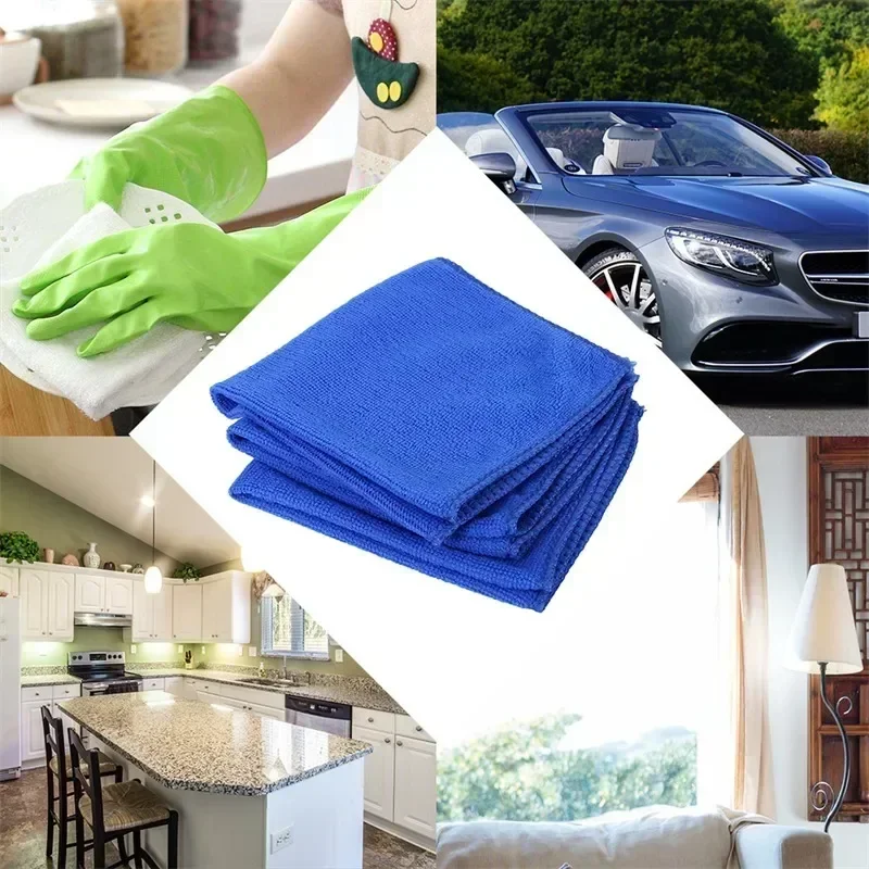 Vibrant Blue Microfiber Cleaning Towels Pack 4 Vibrant Blue Microfiber Cleaning Towels Pack - Image 4