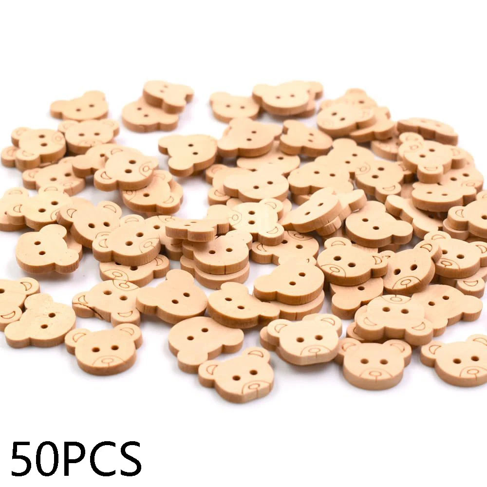 Wooden Bear Buttons Set of 50, 100, 200pcs 9 Wooden Bear Buttons Set of 50, 100, 200pcs - Image 9
