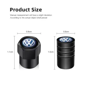 Volkswagen Aluminum Valve Cap Set in Red, Black & Silver 11 Scc926ce29ab9465c9b37b7819d9104aep