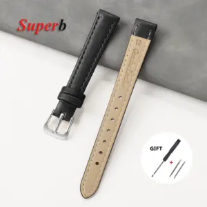 Premium Black Leather Watch Strap 8-24mm Wide 17 Scc9e55d4ba8e43b5b946182ca8606b52u