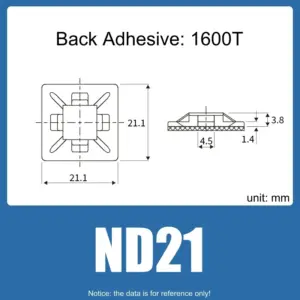 100pcs Nylon Cable Tie Mounts with 1600T Adhesive 16 Scd66e41df4fe44cb8e340f41d9920624v