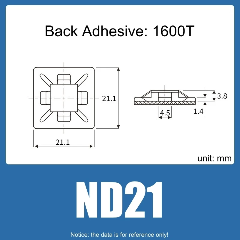100pcs Nylon Cable Tie Mounts with 1600T Adhesive 7 100pcs Nylon Cable Tie Mounts with 1600T Adhesive - Image 7