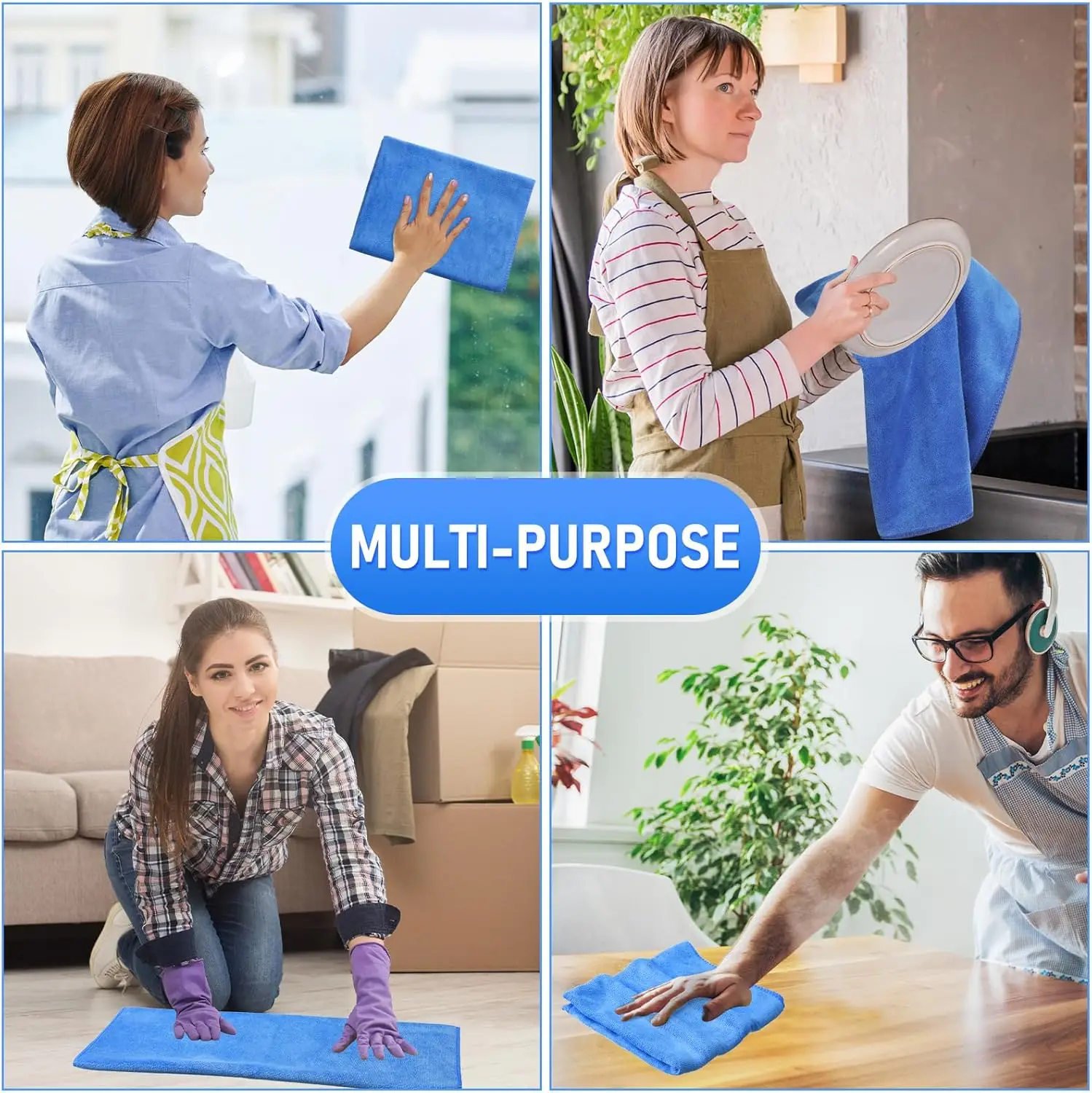 Eight Large Microfiber Cleaning Cloths Set 5 Eight Large Microfiber Cleaning Cloths Set - Image 5