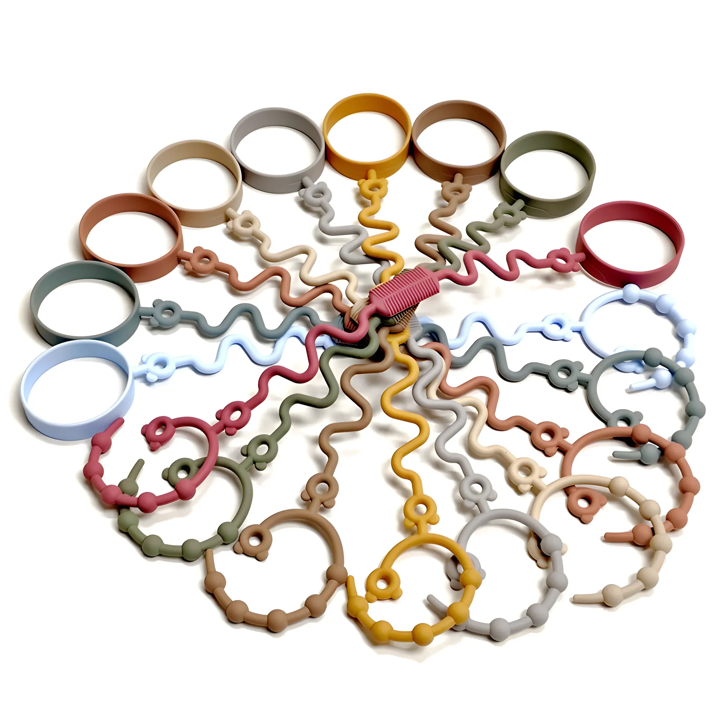 Vibrant Silicone Baby Anti-Loss Chains Set 2 Vibrant Silicone Baby Anti-Loss Chains Set - Image 2