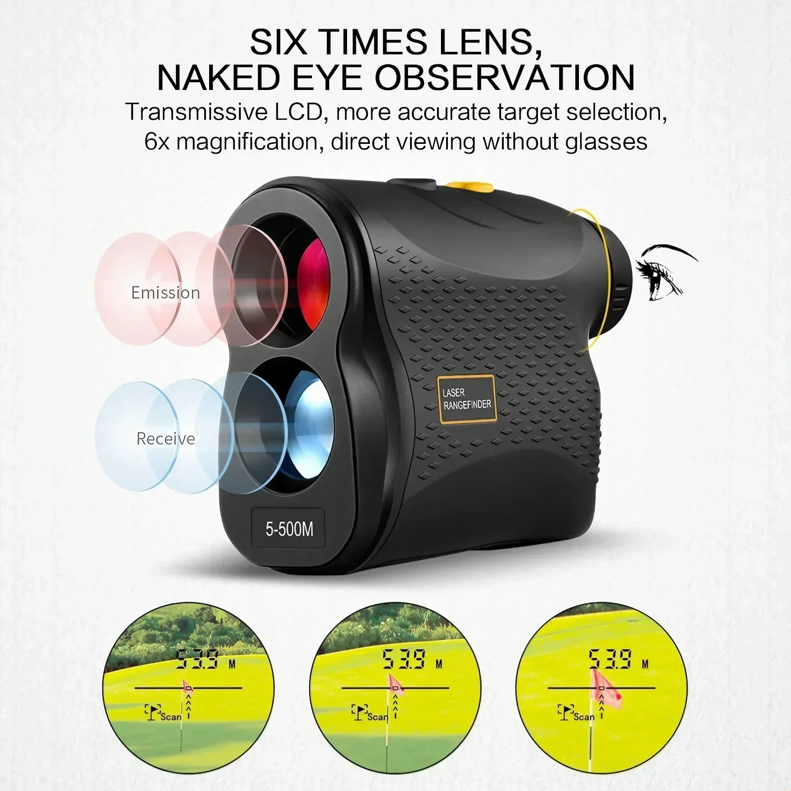 Portable Laser Rangefinder 6x Magnification 500m 3 Portable Laser Rangefinder 6x Magnification 500m - Image 3