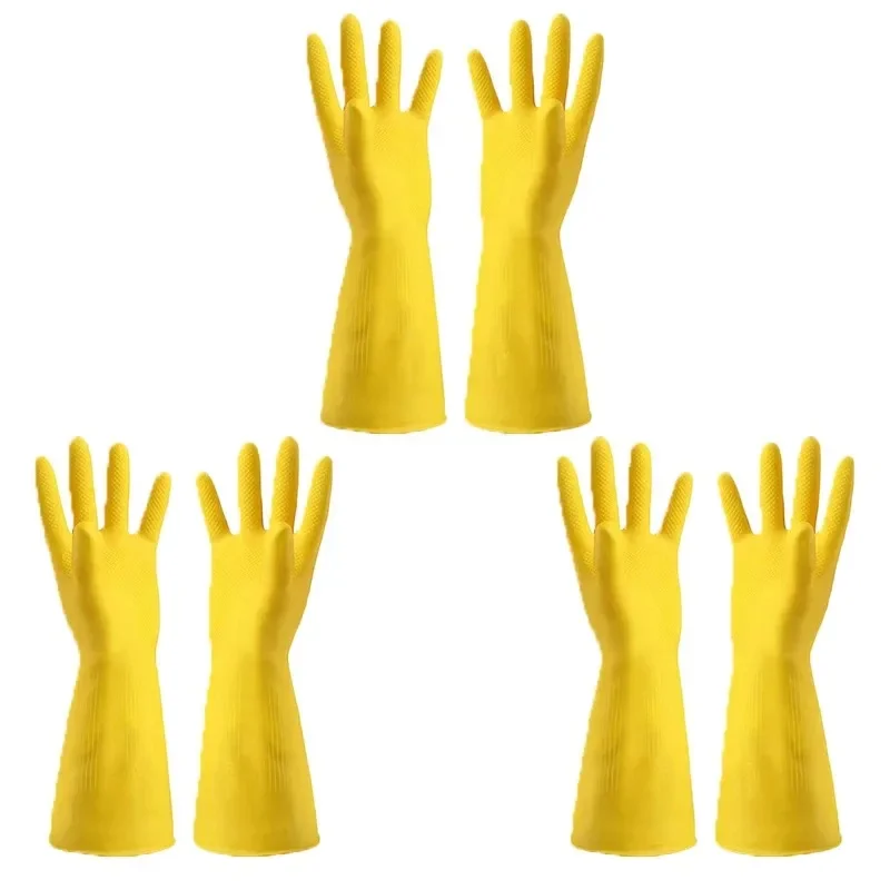 Bright Yellow Silicone Kitchen Gloves Set 5 Bright Yellow Silicone Kitchen Gloves Set - Image 5