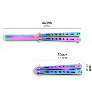 Foldable Stainless Steel Comb with Titanium Finish 10 Sd10930e256d44bf2a401c079f129ead2b