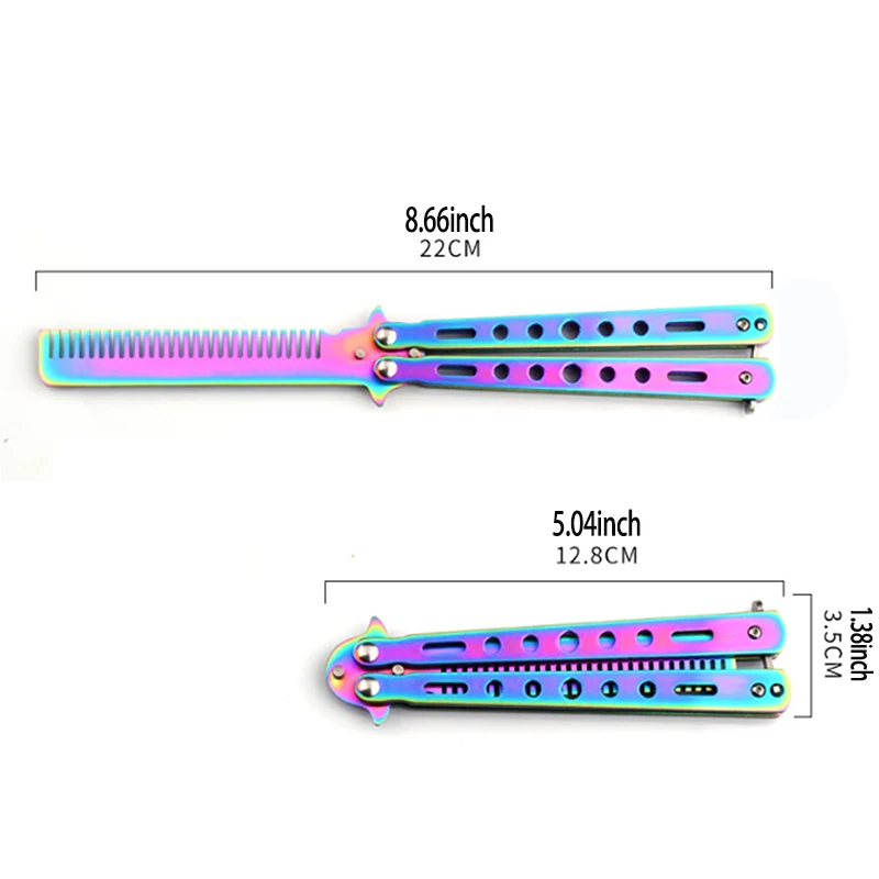 Foldable Stainless Steel Comb with Titanium Finish 4 Foldable Stainless Steel Comb with Titanium Finish - Image 4