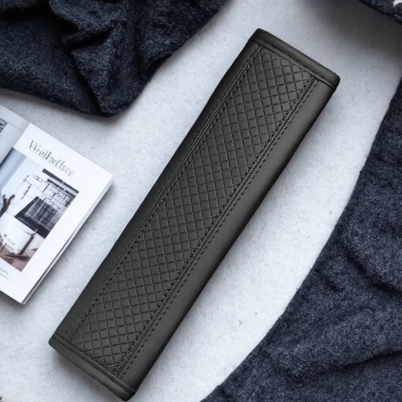 Stylish PU Leather Car Seat Belt Cover with Red Stitching 10 Stylish PU Leather Car Seat Belt Cover with Red Stitching - Image 10