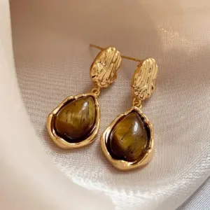 Vintage Resin Tiger Eye Drop Earrings 13 Sd17f1e1b84ce4855a67ab9d50df3b3afC