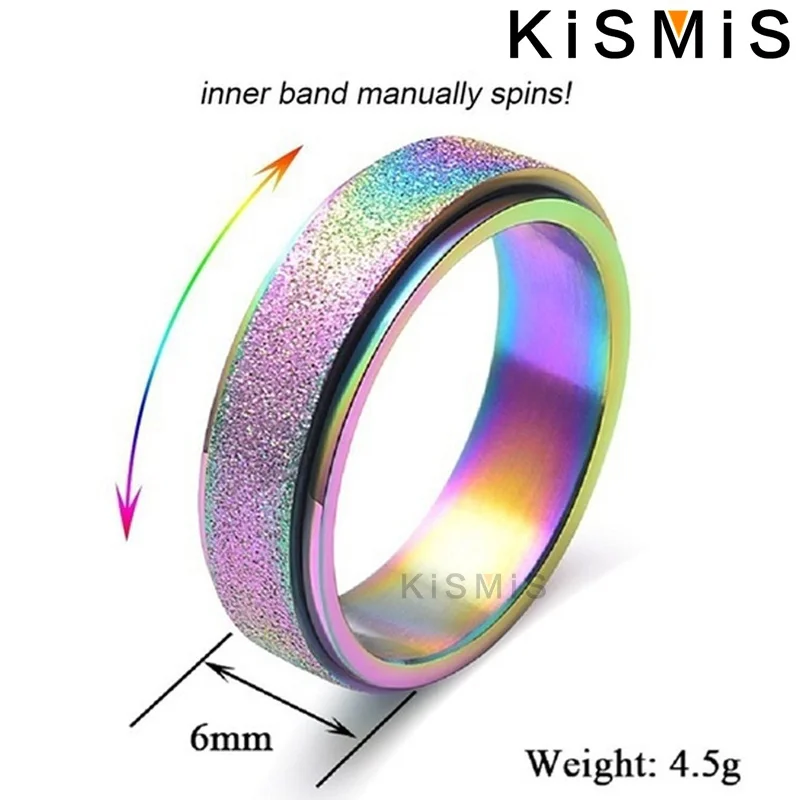Vibrant Stainless Steel Fidget Ring for Adults 2 Vibrant Stainless Steel Fidget Ring for Adults - Image 2