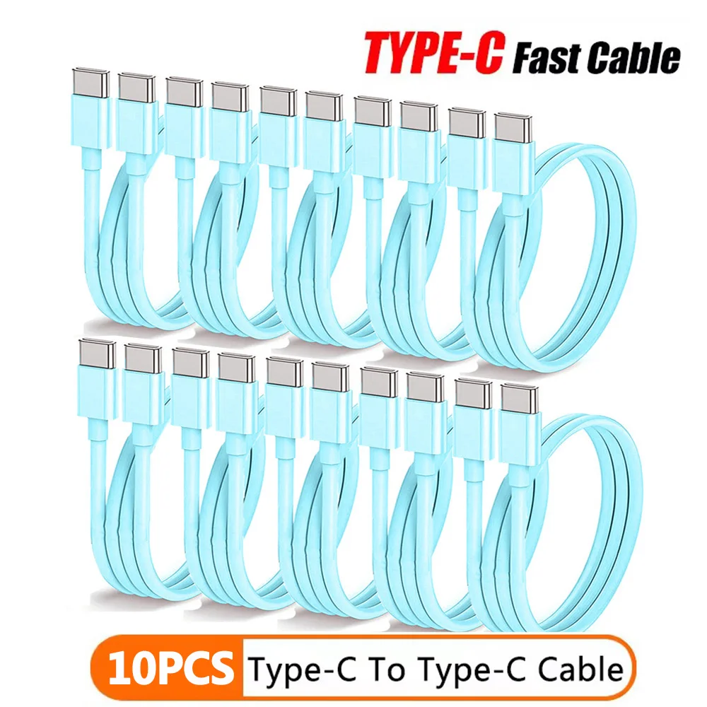 White USB-C to USB-C Fast Charging Cable Set 10 White USB-C to USB-C Fast Charging Cable Set - Image 10