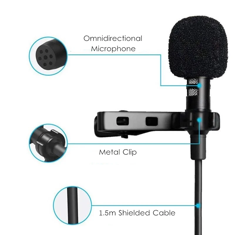 Portable Lavalier Microphone with Multiple Connectors 2 Portable Lavalier Microphone with Multiple Connectors - Image 2