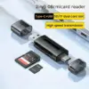Sleek Black USB-C Multifunction Card Reader