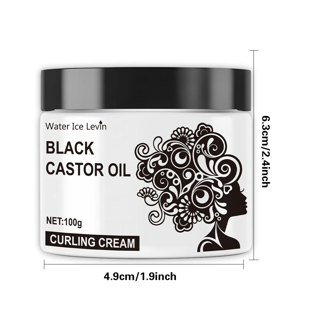Water Ice Levin Black Castor Curling Cream 100g 2 Water Ice Levin Black Castor Curling Cream 100g - Image 2