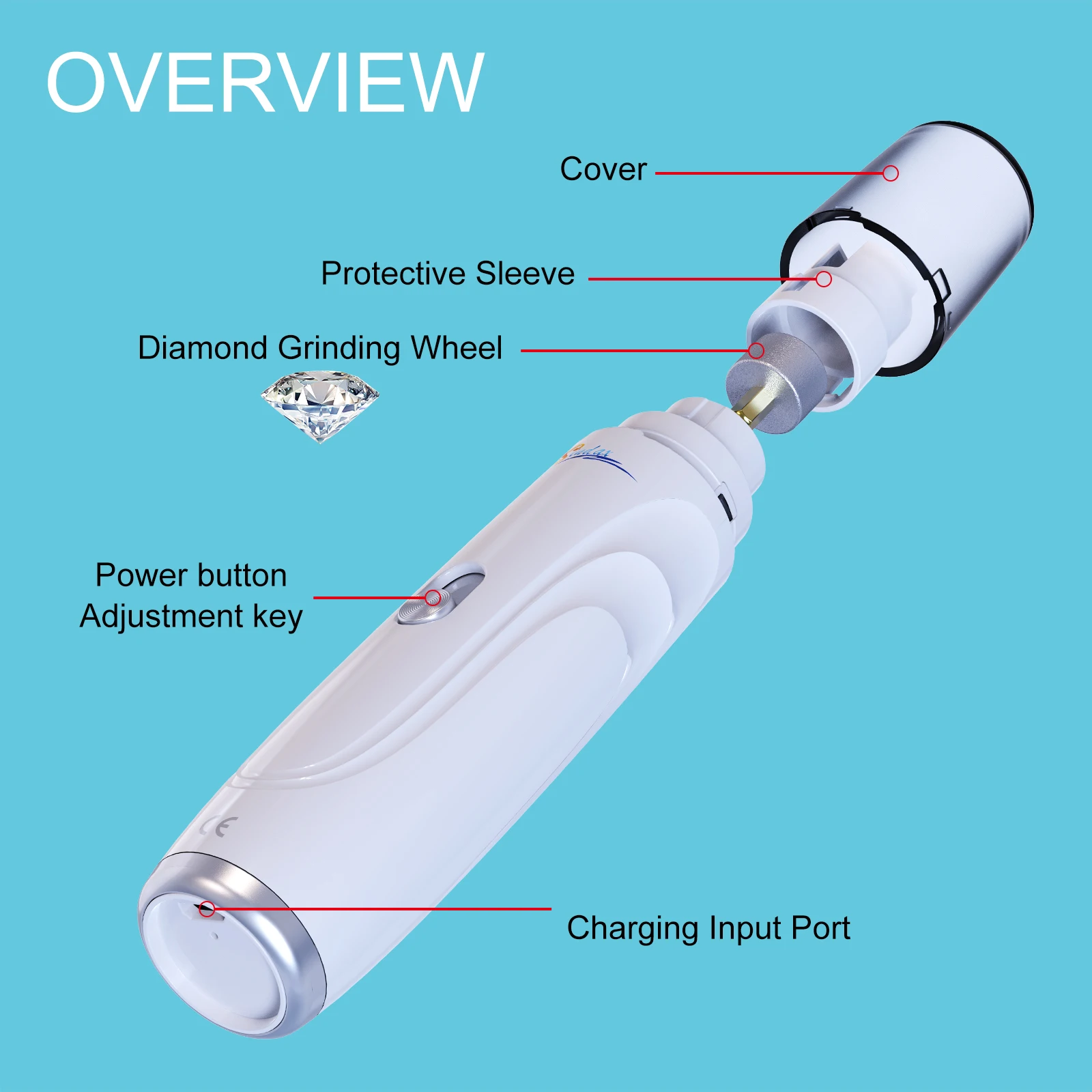 White Electric Dog Nail Grinder for Pets 3 White Electric Dog Nail Grinder for Pets - Image 3