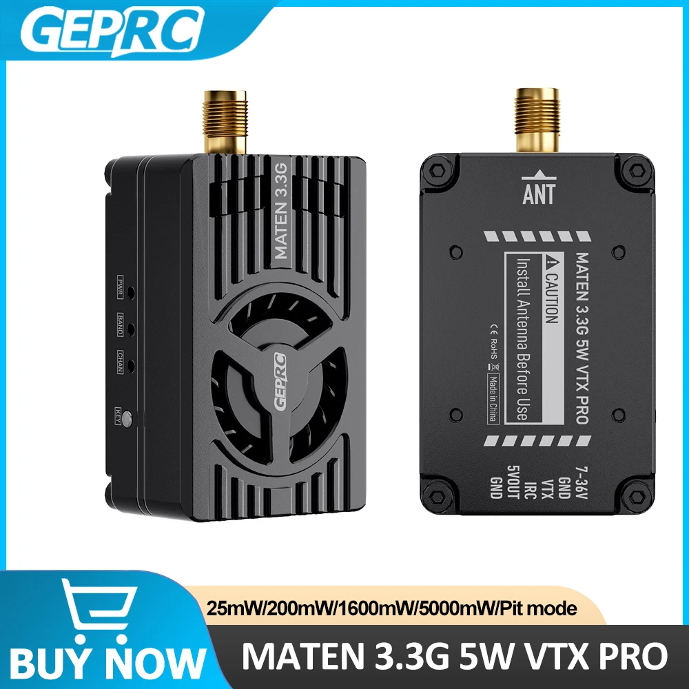 GEPRC MATEN 3.3G 5W VTX PRO Long-Range FPV Transmitter 1 GEPRC MATEN 3.3G 5W VTX PRO Long-Range FPV Transmitter