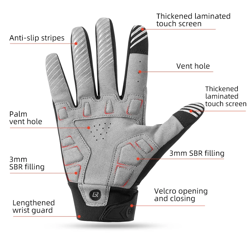 ROCKBROS Full-Finger Cycling Gloves S-XXL 4 ROCKBROS Full-Finger Cycling Gloves S-XXL - Image 4