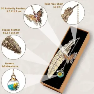 Elegant Metal Feather Bookmark with Glitter Ball 10 Sd43fed3b390c4cc7a38923c66cbf5998a