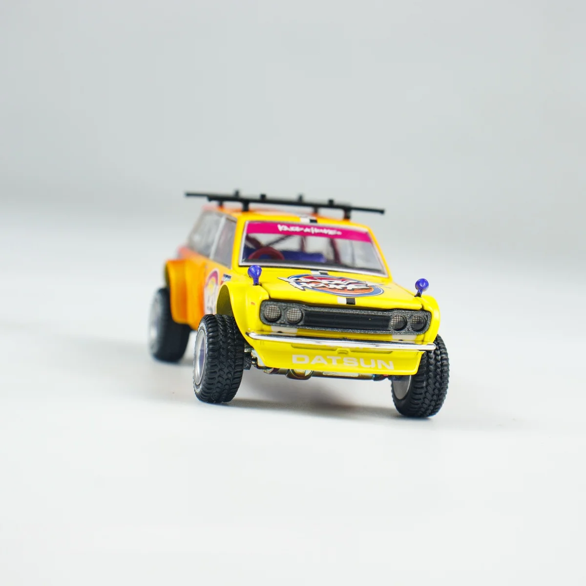 Vibrant Yellow Datsun 510 Off-Road Diecast Model 1 Vibrant Yellow Datsun 510 Off-Road Diecast Model