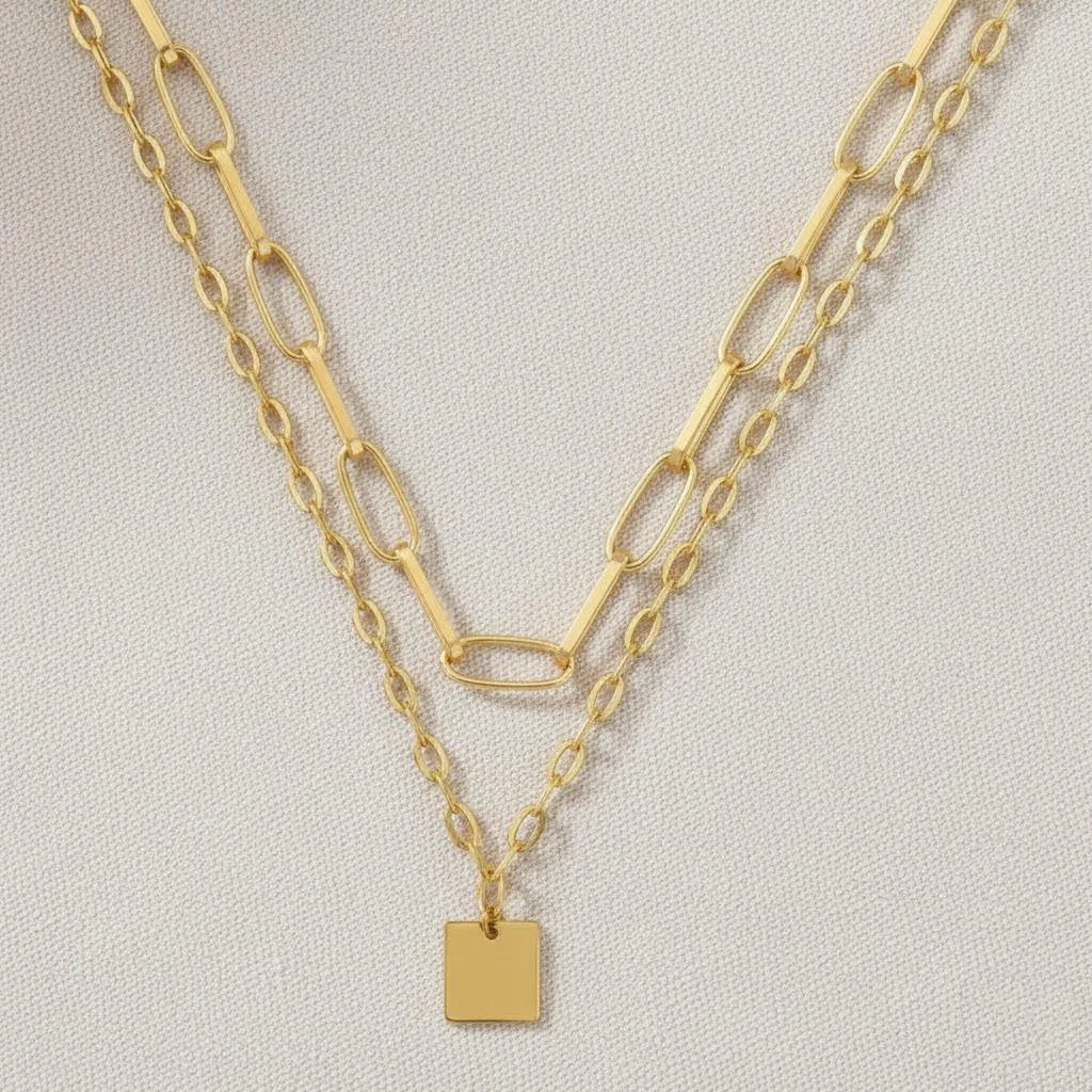 Double Layer Gold Hip-Hop Necklace for Women 7 Double Layer Gold Hip-Hop Necklace for Women - Image 7