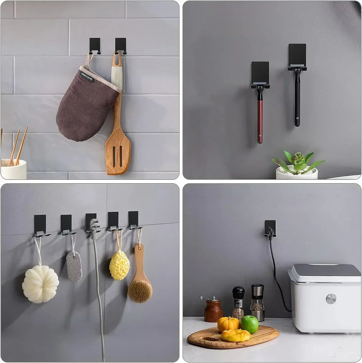 Sleek Black Wall Mount Razor Organizer Set 4 Sleek Black Wall Mount Razor Organizer Set - Image 4