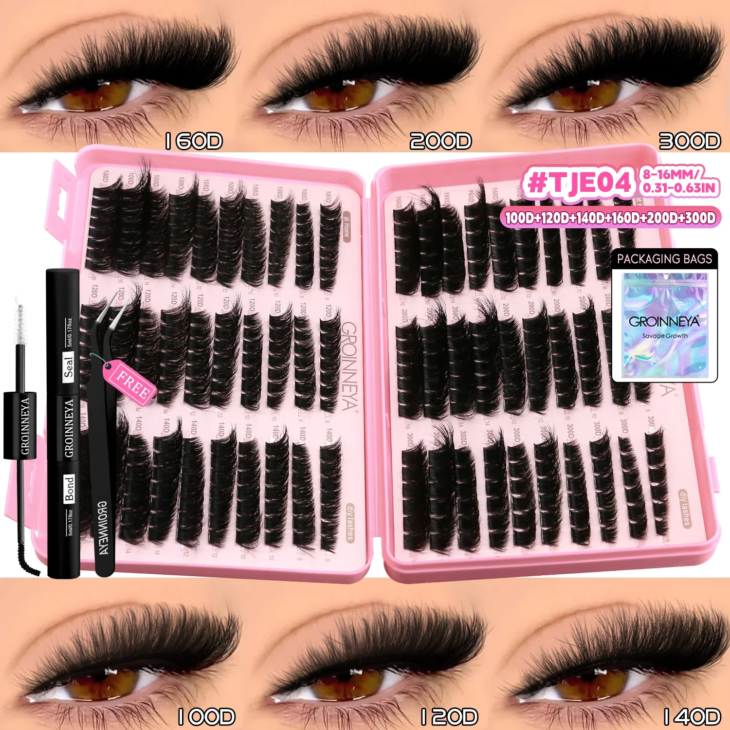 GROINNEYA Lash Clusters Kit for Glam 8 GROINNEYA Lash Clusters Kit for Glam - Image 8
