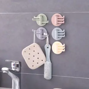 White Wall-Mounted Hook with Swinging Hooks 12 Sd5cffc2326e64aec9e812a6d9437a1005