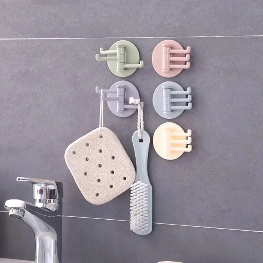 White Wall-Mounted Hook with Swinging Hooks 3 White Wall-Mounted Hook with Swinging Hooks - Image 3