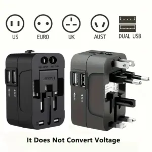 Universal Travel Adapter with USB-C and Safety Features