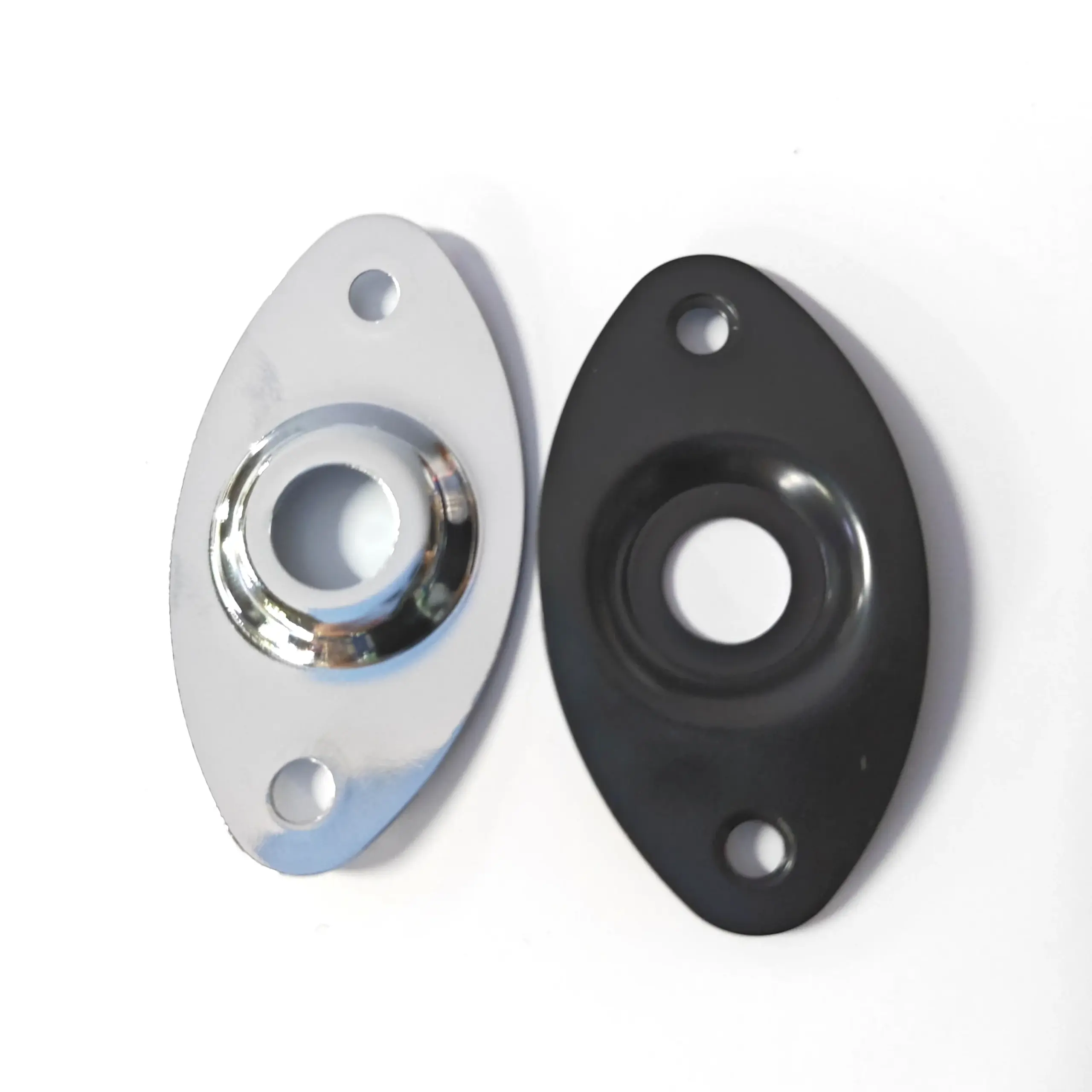 Oval Metal Guitar Jack Plates Set for ST Guitars 2 Oval Metal Guitar Jack Plates Set for ST Guitars - Image 2