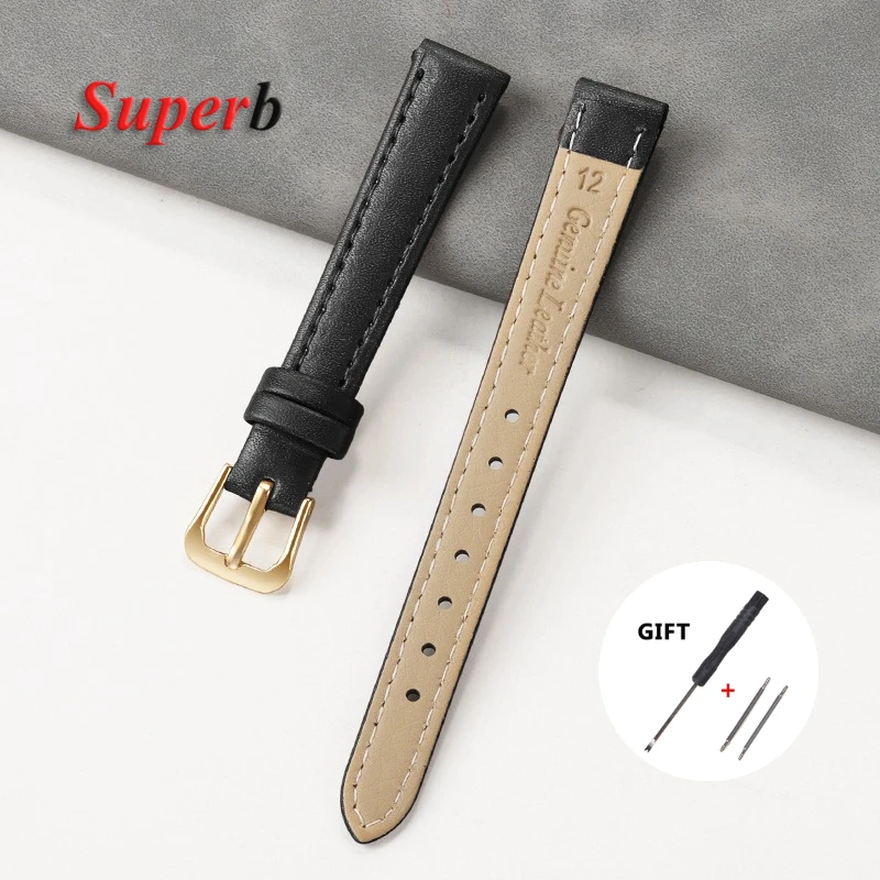 Premium Black Leather Watch Strap 8-24mm Wide 7 Premium Black Leather Watch Strap 8-24mm Wide - Image 7