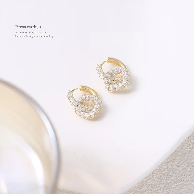 Vintage Copper Square Drop Earrings with Cubic Zirconia 4 Vintage Copper Square Drop Earrings with Cubic Zirconia - Image 4