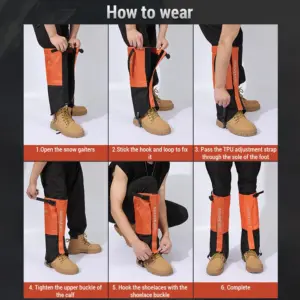Bright Orange Waterproof Snow Gaiters for Outdoors 13 Sd8135daa8d4343cd9a8b51184703c370V