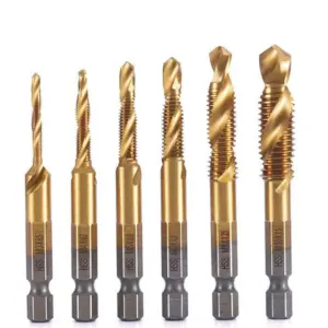 Titanium-Coated High-Speed Steel Tap Set (M3-M10)