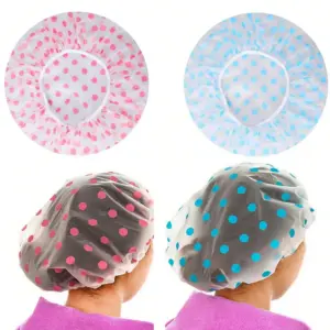 Colorful Waterproof Shower Caps set of 2 or 4
