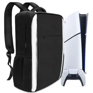Black PS5 Travel Backpack with Multiple Compartments