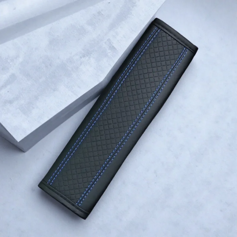 Stylish PU Leather Car Seat Belt Cover with Red Stitching 9 Stylish PU Leather Car Seat Belt Cover with Red Stitching - Image 9