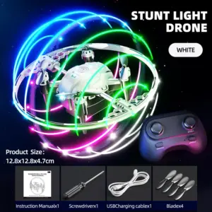 Vibrant Pink/White Stunt Drone with LED Lights 14 Sda108a96ddd74f7e957954a8847c1f925