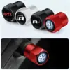 Volkswagen Aluminum Valve Cap Set in Red, Black & Silver