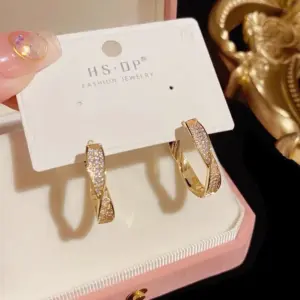 Vintage Copper Hoop Earrings with Cubic Zirconia 8 Sda583e4268c3420b99edb3d3011a4eadO