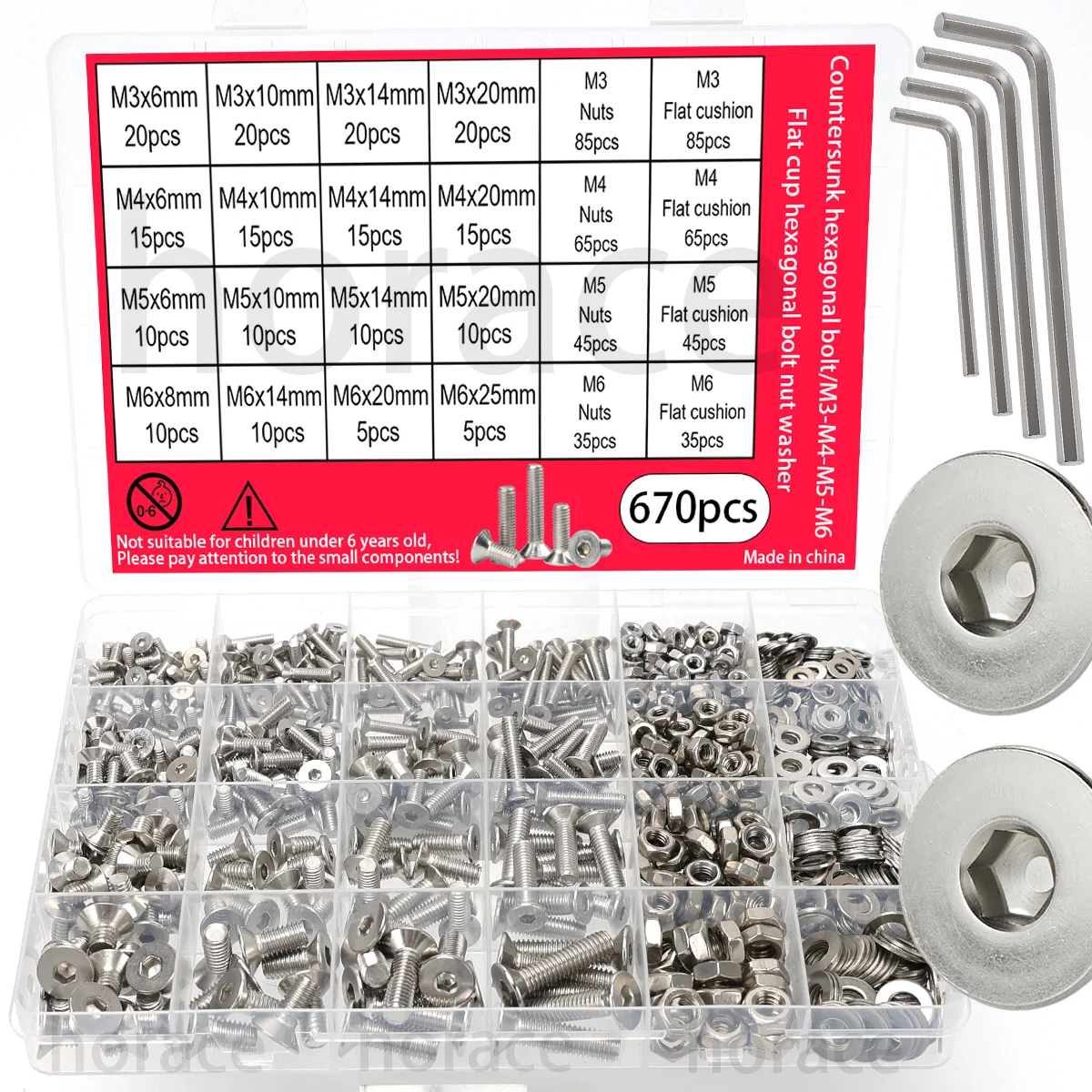 670-Piece Stainless Steel Countersunk Bolt Set 2 670-Piece Stainless Steel Countersunk Bolt Set - Image 2