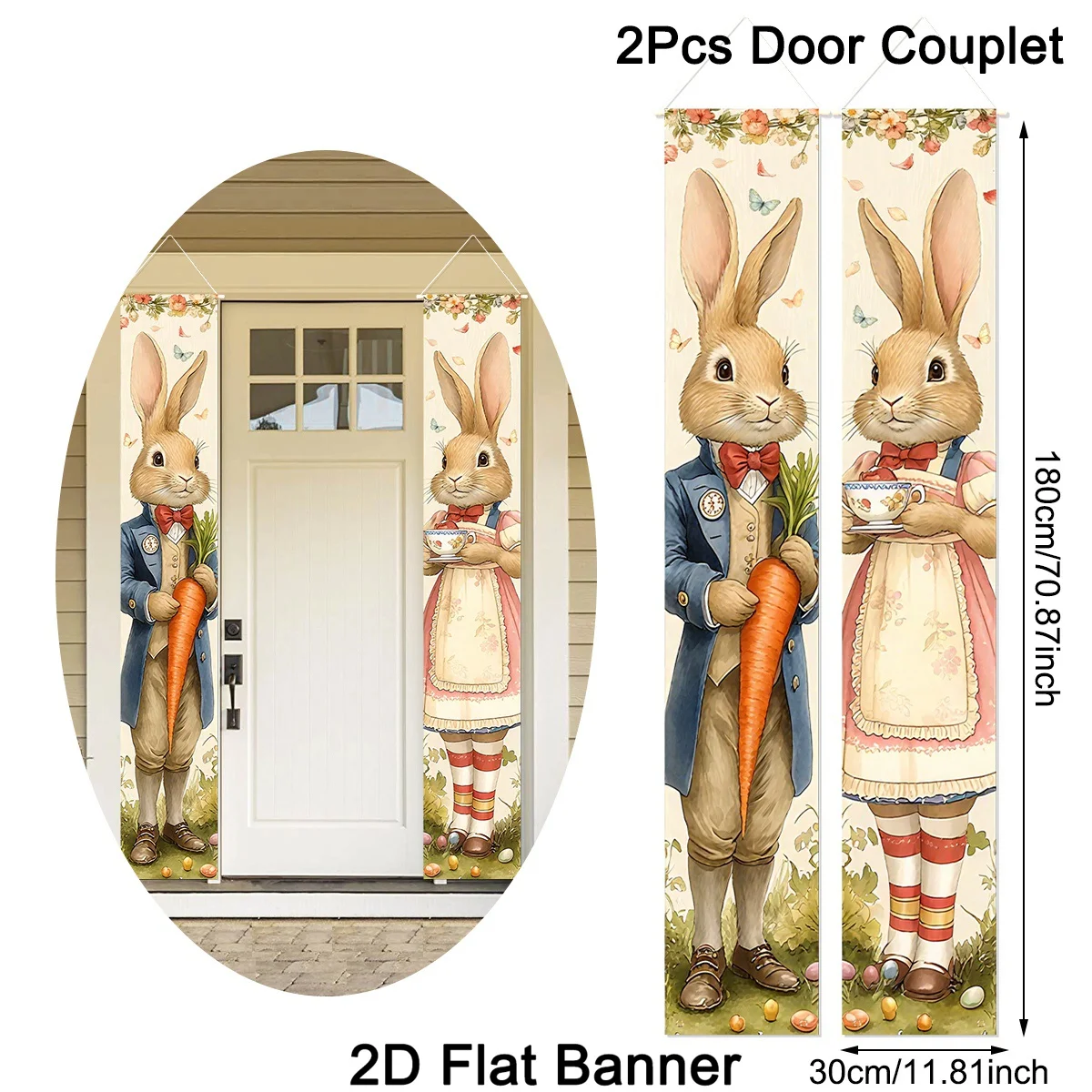 Easter Bunny Door Banners Set of Two 8 Easter Bunny Door Banners Set of Two - Image 8