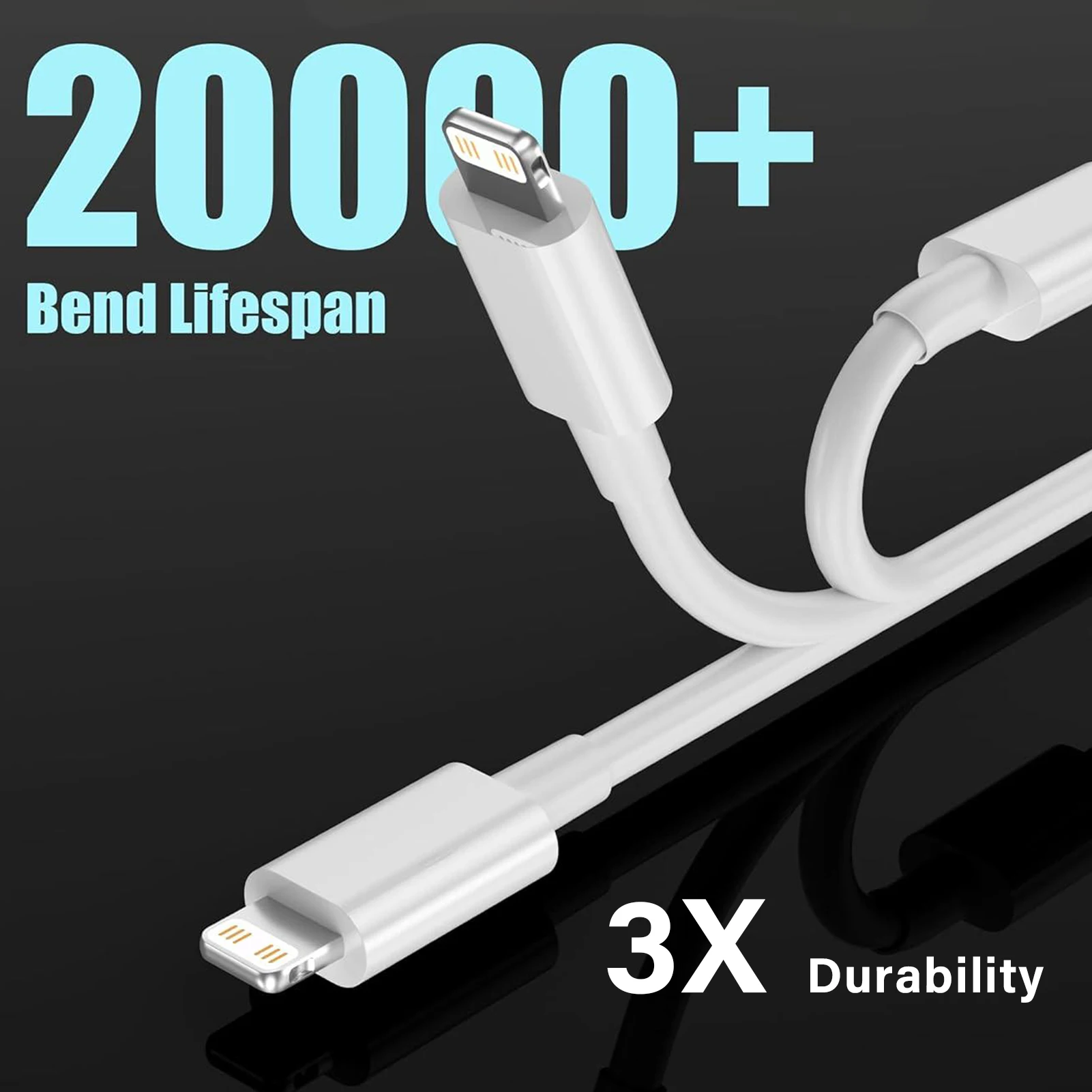 USB A to Lightning Charging Cables 3-Pack 6 USB A to Lightning Charging Cables 3-Pack - Image 6