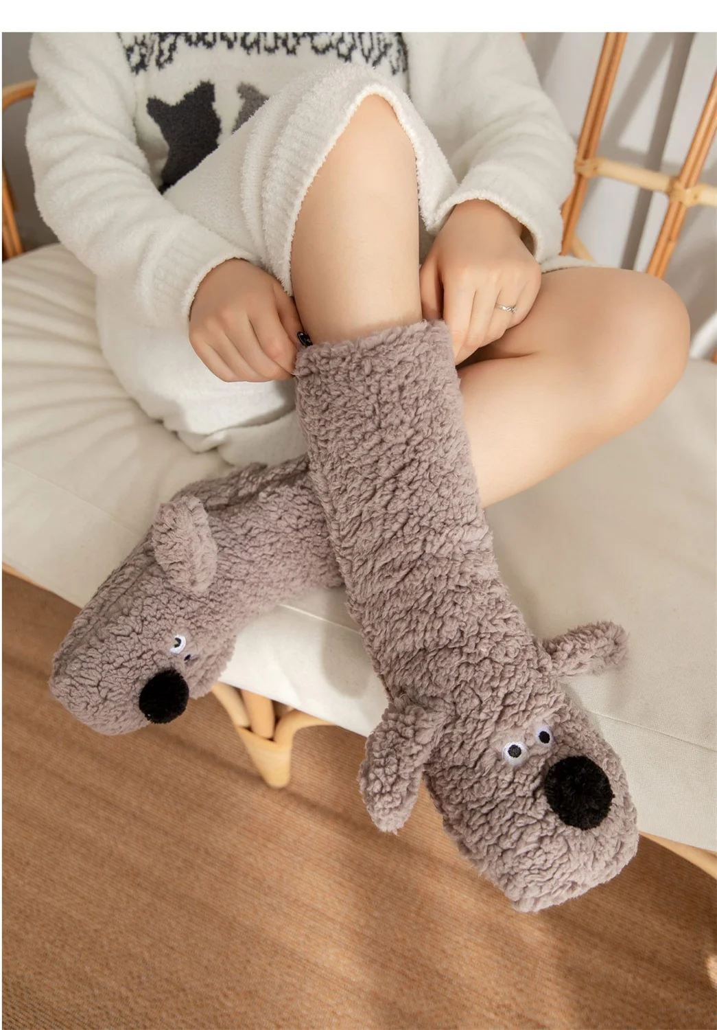 Fluffy Dog Socks for Women in Multiple Colors 5 Fluffy Dog Socks for Women in Multiple Colors - Image 5