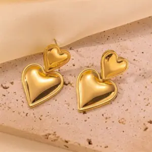 Vintage Stainless Steel Double Heart Earrings 10 Sddfb8c57806148adadbf10f2eb37fbd4g