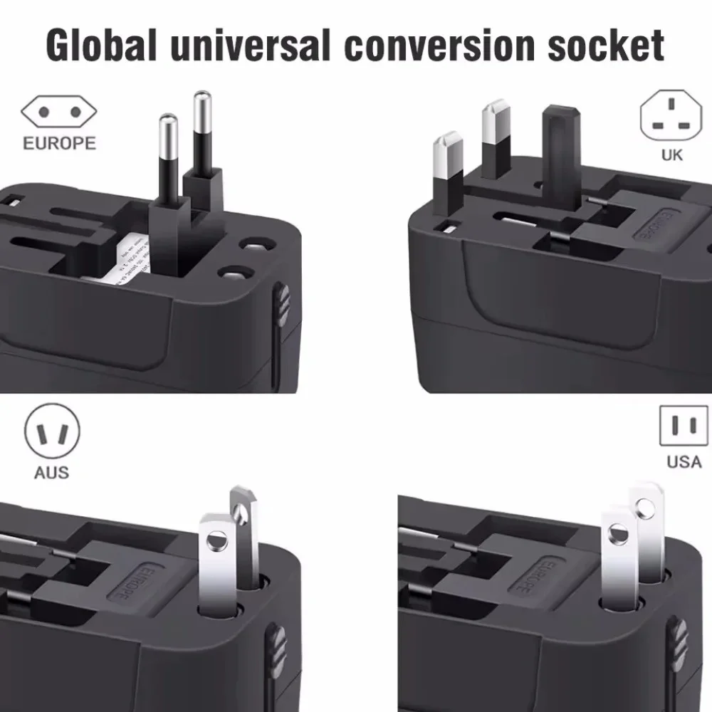 Universal Travel Adapter with USB-C and Safety Features 4 Universal Travel Adapter with USB-C and Safety Features - Image 4