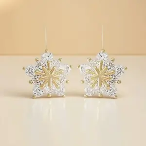 Elegant Snowflake Stud Earrings in Rose Gold 15 Sdee958169fab4508b349f4fa968e835f2